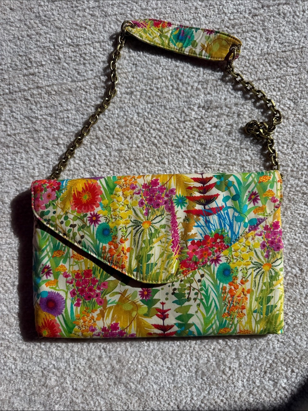 J. Crew Floral Multi-Color Chain Shoulder Clutch